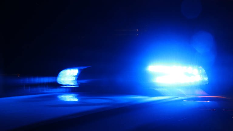 Blinkendes Blaulicht der Polizei in der Nacht (Foto: SWR)