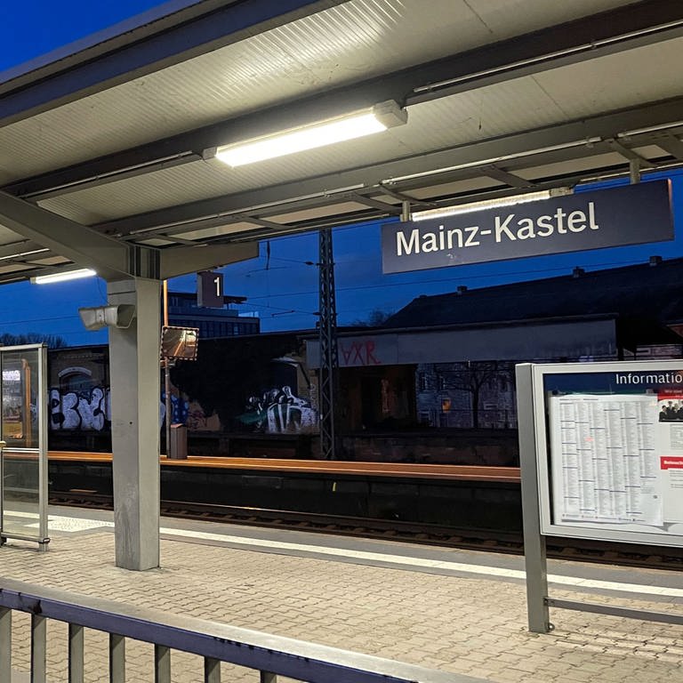 Am Montagmorgen die BUssteige am Kreisel in Mainz-Kastel leer. Viele Menschen hatten sich auf den Warnstreik eingerichtet.  (Foto: SWR, A. Dietz)
