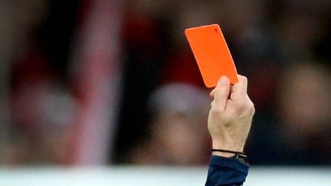 Ein Schiedsrichter zeigt die Rote Karte. (Foto: dpa Bildfunk, picture alliance/dpa | Patrick Seeger)