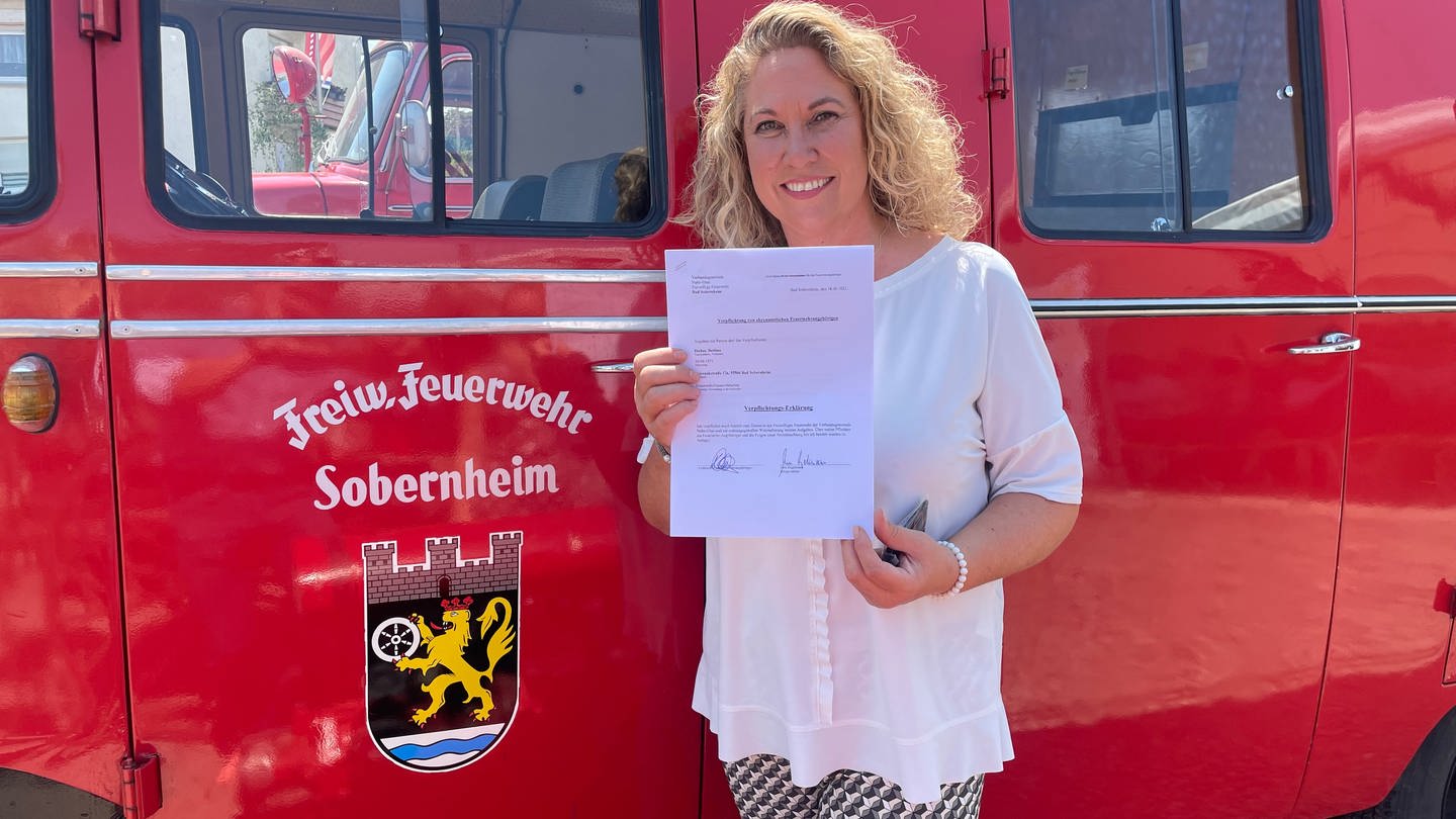 Landrätin bettina Dickes ist jetzt Aktive bei der Freiwilligen Feuerwehr bad Sobernheim (Foto: Bettina Dickes)