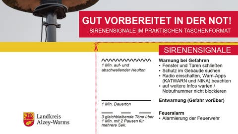 Sirenensignale im Taschenformat vom Landkreis Alzey-Worms (Foto: Landkreis Alzey-Worms)