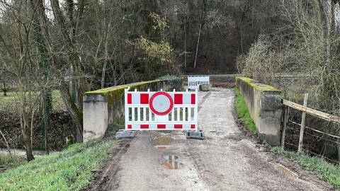 Die Behelfsbrücke in Schweppenhausen im Kreis Bad Kreuznach wurde Anfang der Woche wieder gesperrt. Experten befürchten, dass sie der Belastung der vielen Fahrzeuge nicht standhalten kann.  (Foto: SWR, V. Siemers)