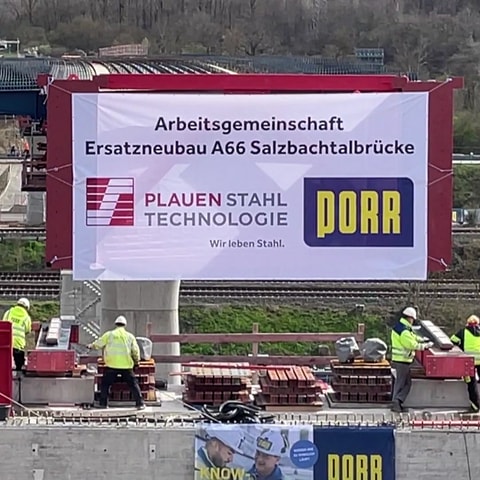 Der Neubau der Salzbachtalbrücke kommt voran (Foto: SWR)