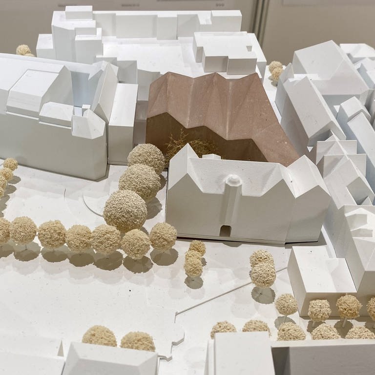 Das Siegermodell des Architektur-Wettbewerbes für den Neubau des Gutenberg-Museums