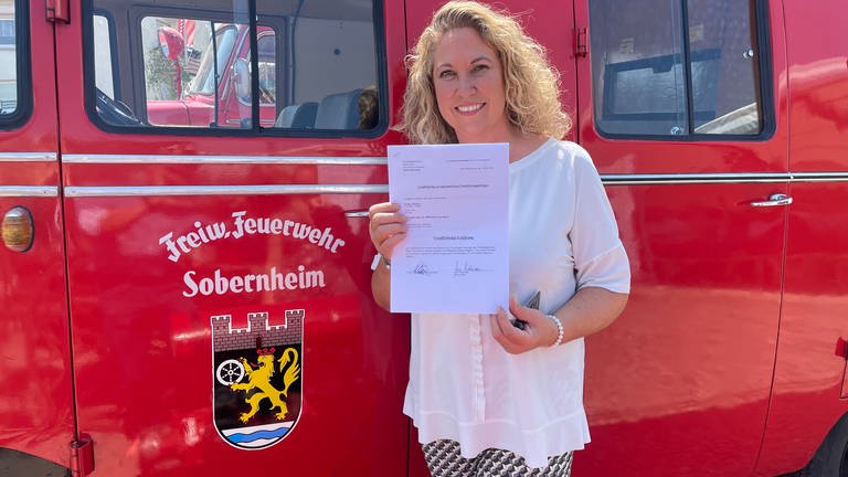 Landrätin bettina Dickes ist jetzt Aktive bei der Freiwilligen Feuerwehr bad Sobernheim
