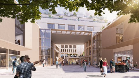 Visualisierung des neuen Einkaufsquartiers LU in der Mainzer Innenstadt
