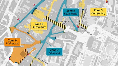 Die Innenstadt wird in zehn Sicherheitszonen eingeteilt, die unterschiedlich gesichert und zu unterschiedlichen Zeiten fertiggestellt werden sollen. (Foto: Stadt Trier)
