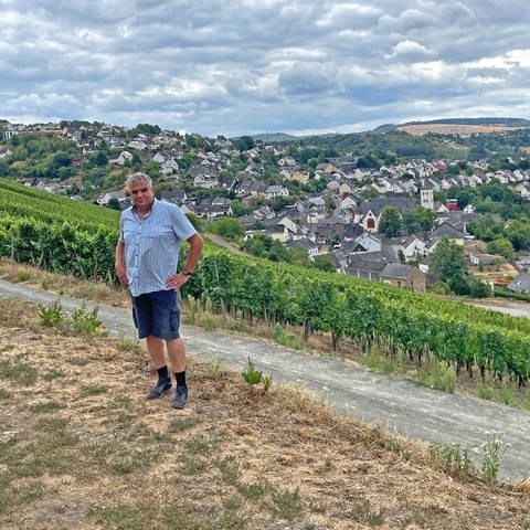 "Der Weinbau im Ruwertal profitiert vom Klimawandel", sagt der Ortsbürgermeister von Waldrach, Rainer Krämer (Foto: SWR)