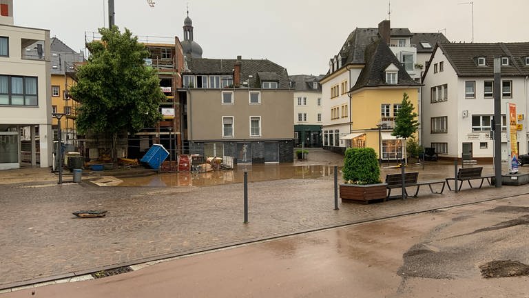 Hochwasser in Wittlich Platz an der Lieser