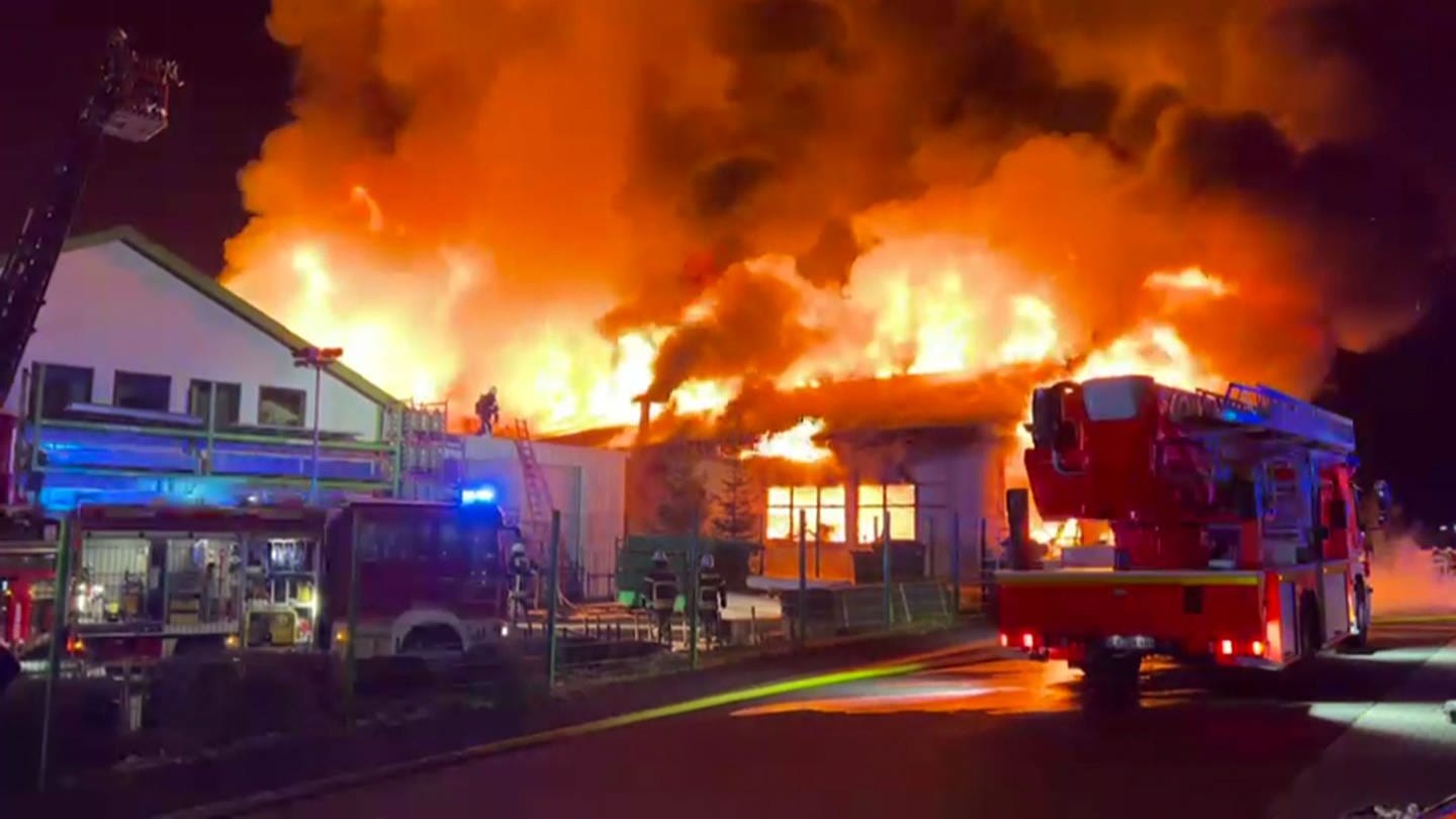 Schreinerei in Morbach im Hunsrück in Flammen