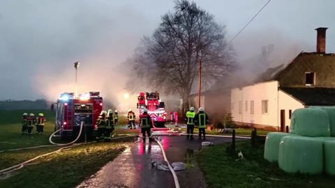 Feuerwehr löscht Brand in Habscheid Hollnich  (Foto: Steil-TV)