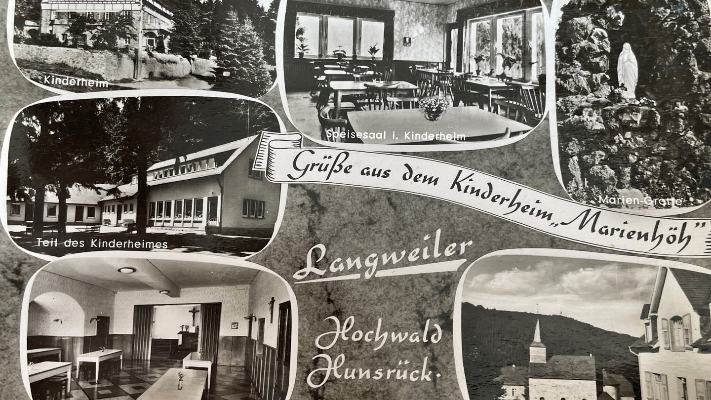 Eine Postkarte aus der Zeit, als das Kloster Marienhöhe noch ein sogenanntes Kindererholungsheim war. (Foto: SWR, Christian Altmayer)