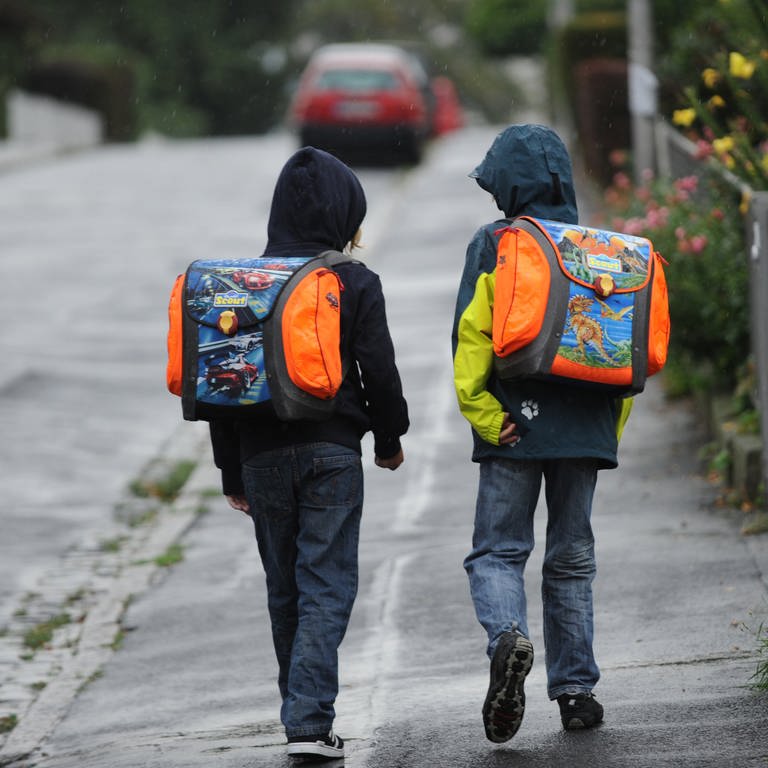Zwei Grundschüler auf dem Weg zur Schule (Foto: picture-alliance / Reportdienste, Uwe Zucchi)