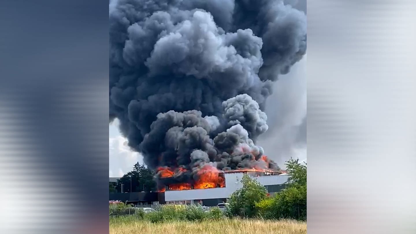 Brand einer Lagerhalle in Wittlich (Foto: SWR)