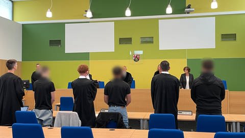 Angeklagte im Prozess um einen schweren Raub stehen vor Gericht (Foto: SWR)