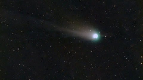Auf diesem Bild kann man die beiden "Teufelshörner" an der unteren Seite des Kometenkopfes sehen. (Foto: Thomas Dahmen/AVV)