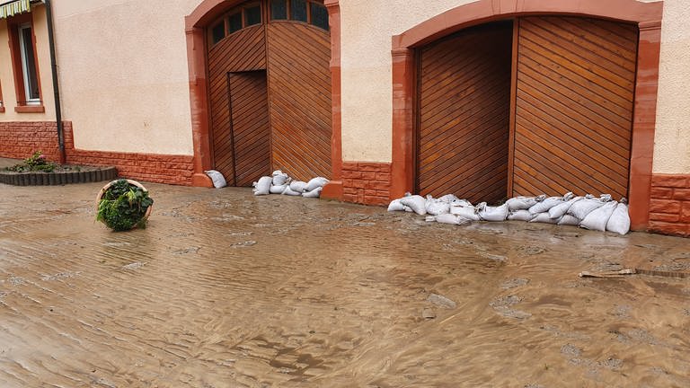 In Metzdorf an der Sauer beginnen die ersten Aufräumarbeiten nach dem Hochwasser. (Foto: SWR, Anna-Carina Blessmann)