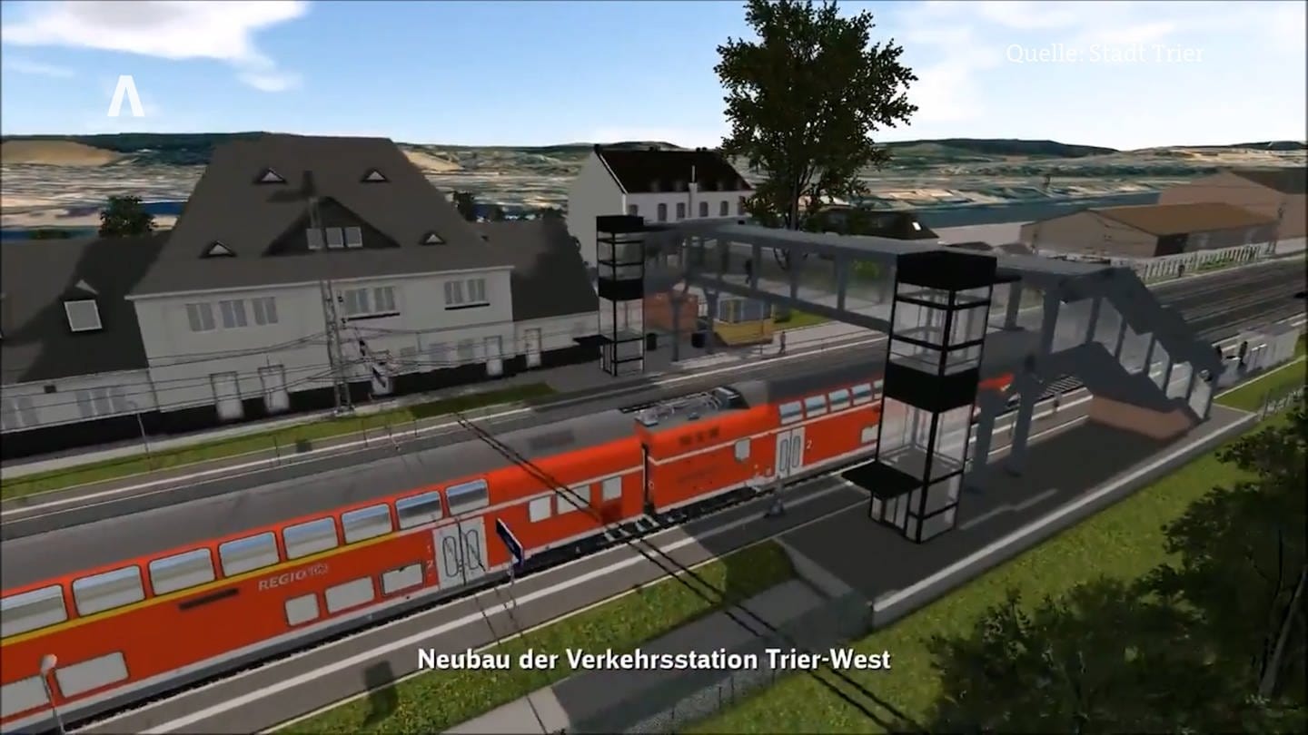 Computeranimation der neu geplanten Verkehrsstation Trier-West (Foto: Stadt Trier)