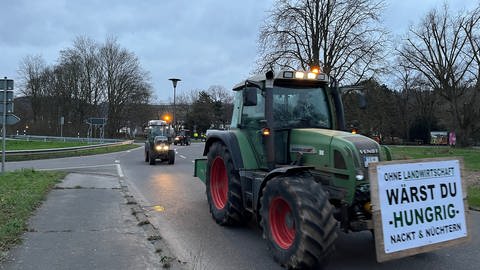 In Trier sammeln sich viele Bauern zur Demo am Verteilerkreis. (Foto: SWR)