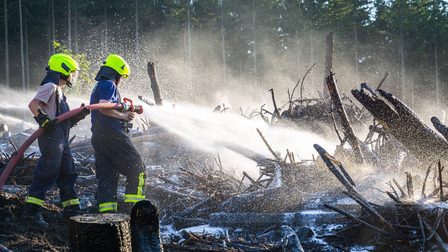 Auf dem Truppenübungsplatz in Baumholder wird eine Waldbrandübung simuliert. (Foto: IMAGO, März)