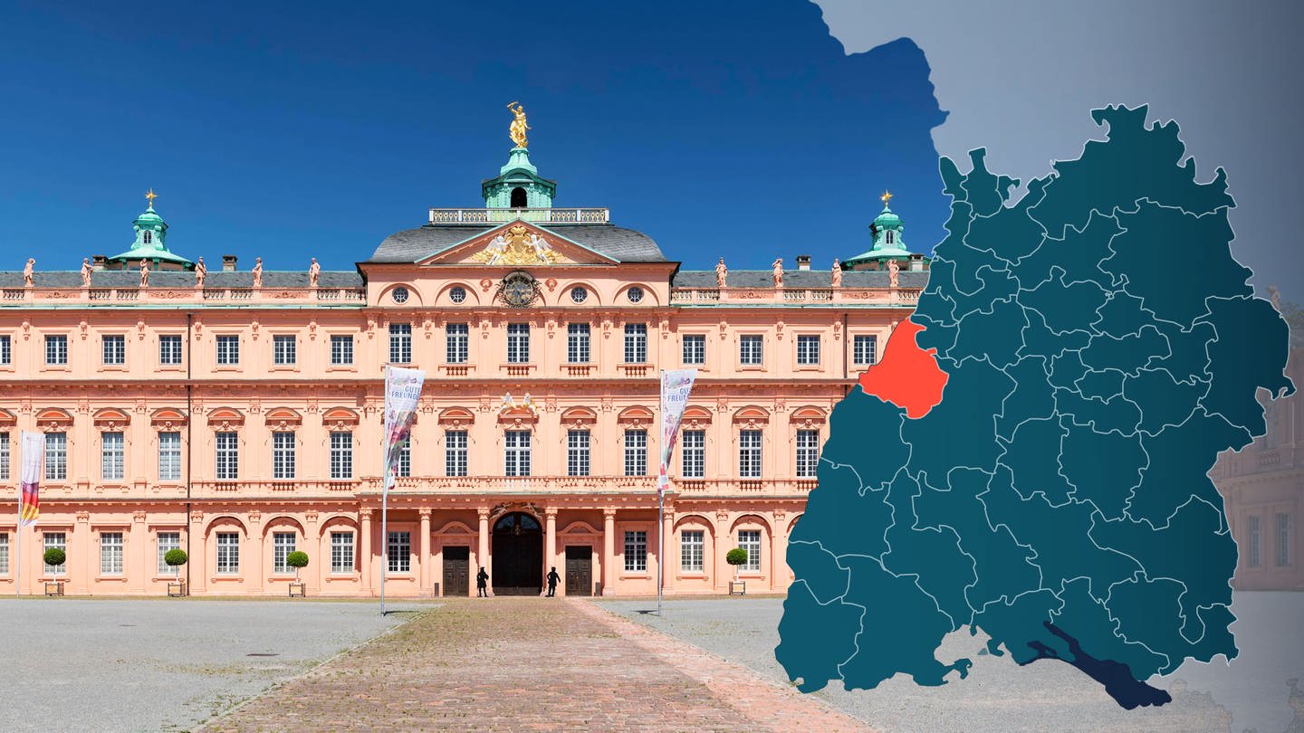 Symbolbild Wahlkreis 273 Rastatt Bundestagswahl 2021 in Baden-Württemberg (Foto: IMAGO, Imago/ imageBROKER/Franz Walter, Karte & Montage: SWR)