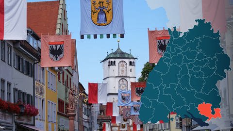 Symbolbild Wahlkreis 294 Ravensburg Bundestagswahl 2021 in Baden-Württemberg (Foto: Getty Images, Getty Images/ WhisperCollection, Karte und Montage: SWR)