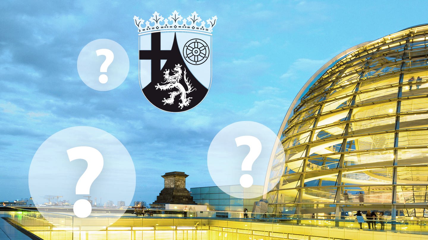 Reichstagskuppel, Fragezeichen (Foto: Getty Images, Montage SWR)