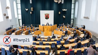 Landtagswahlen Rheinland-Pfalz 2021: Multimediales Wahlspecial des SWR (Foto: dpa Bildfunk, SWR, Andreas Arnold / Schriftzug SWR)