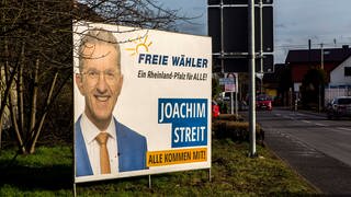 Wahlplakat des Spitzenkandidaten der Freien Wähler, Joachim Streit, für die Landtagswahl 2021 in Rheinland-Pfalz (Foto: picture-alliance / Reportdienste, picture alliance / Goldmann | Goldmann)