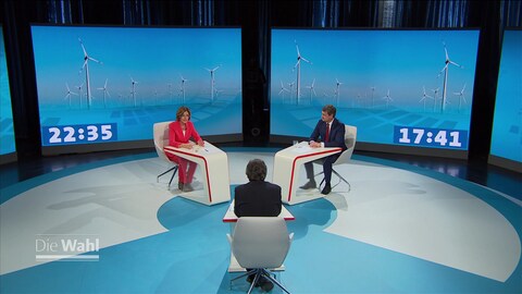 Malu Dreyer und Christian Baldauf diskutieren über Klimapolitik (Foto: SWR)