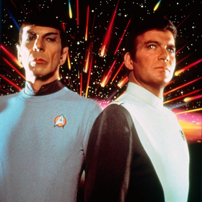 Mr. Spock und Captain Kirk schauen heroisch in der Ferne, 1979 (Foto: dpa Bildfunk, Picture Alliance)