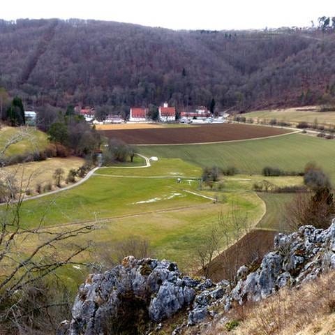 Blick vom Schelklinger Schlossberg ins Tal der Schwäbischen Alb