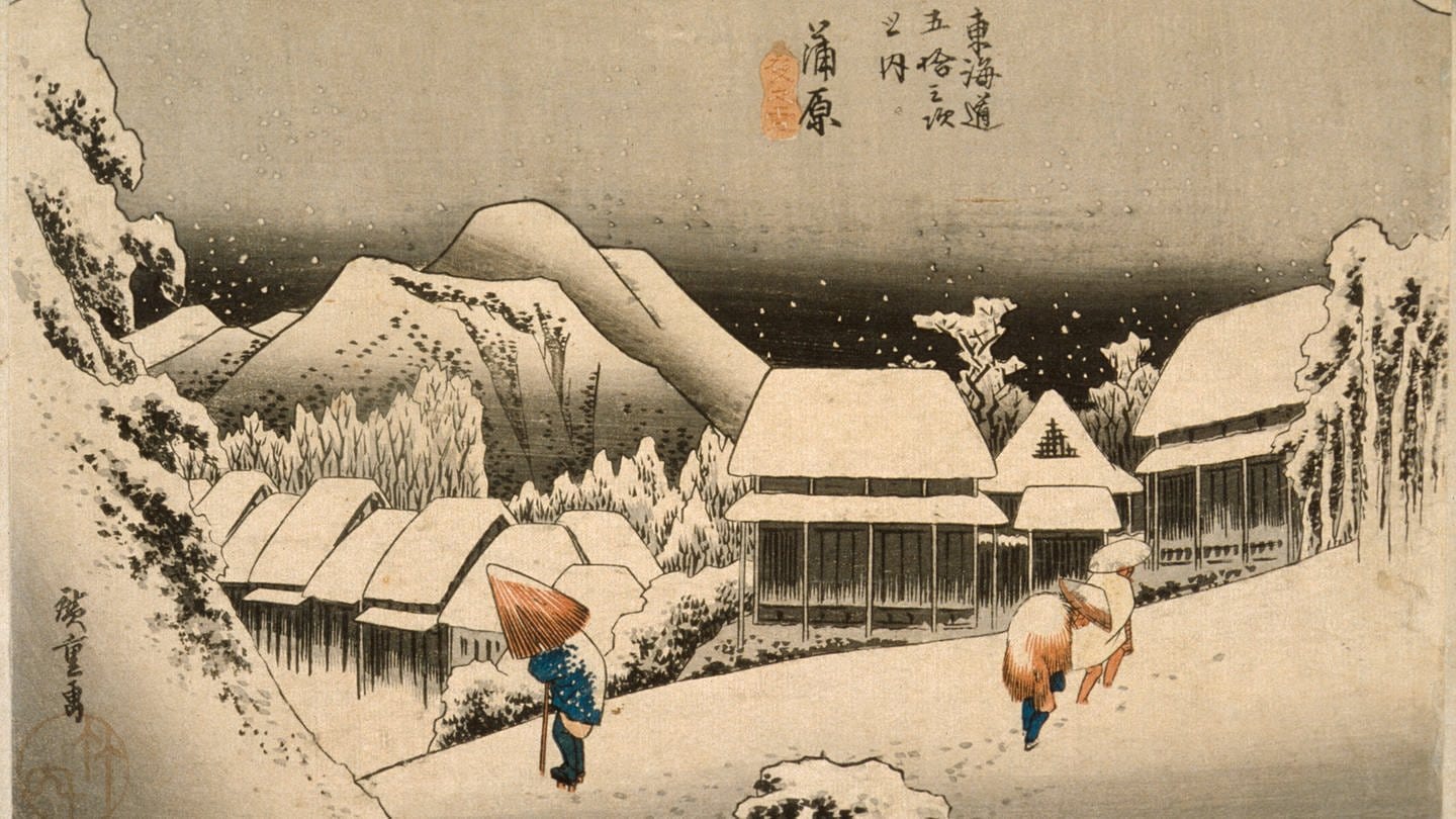 Evening Snow at Kanbara. Utagawa Hiroshige (Japan, Edo, 1797-1858). Japan, circa 1833-1834 (Foto: IMAGO, piemags lacmabotpie)