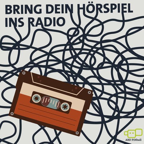 Bring Dein Hörspiel ins Radio Schriftzug und Kompaktcassette mit Bandsalat (Foto: SWR, WDR)