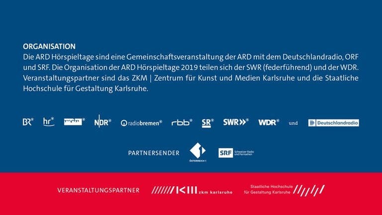 Logos der Veranstalter und Partner der ARD Hörspieltage 2019 (Foto: SWR, ARD)