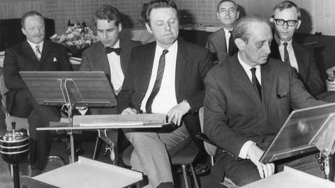 Jury Karl-Sczuka-Preis 1969,  v.l.: B. Rübenach, Dr. G. Zacharias-Langhans, Dr. J. Kaiser, Prof. K. Seemann, Prof. H.H. Stuckenschmidt, Dr. H. Vormweg   (Foto: SWR, SWR)