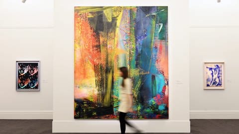 Das teuerste Bild von Gerhard Richter: 2015 wurde „Abstraktes Bild 599“ für umgerechnet 41 Millionen Euro verkauft. (Foto: picture-alliance / Reportdienste, picture alliance / dpa | Andy Rain)