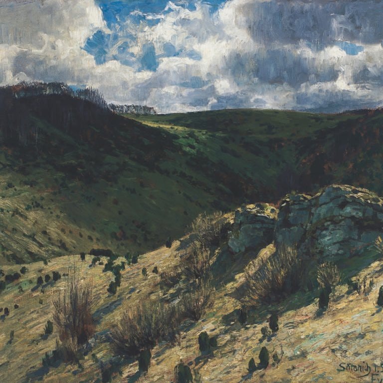 Fritz von Wille (1860, Weimar – 1941, Düsseldorf) Wolken und Berge (Sötenich), Mosenberg, 1905, Öl auf Leinwand, Inv. Nr. III 1170