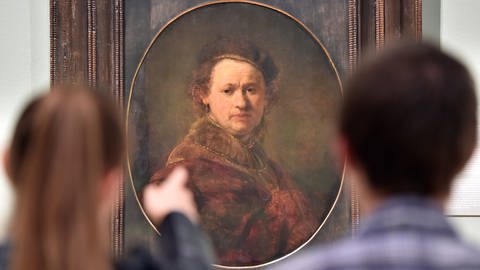 Selbstporträt von Rembrandt van Rijn in der Karlsruher Ausstellung „Die Meister-Sammlerin. Karoline Luise von Baden“