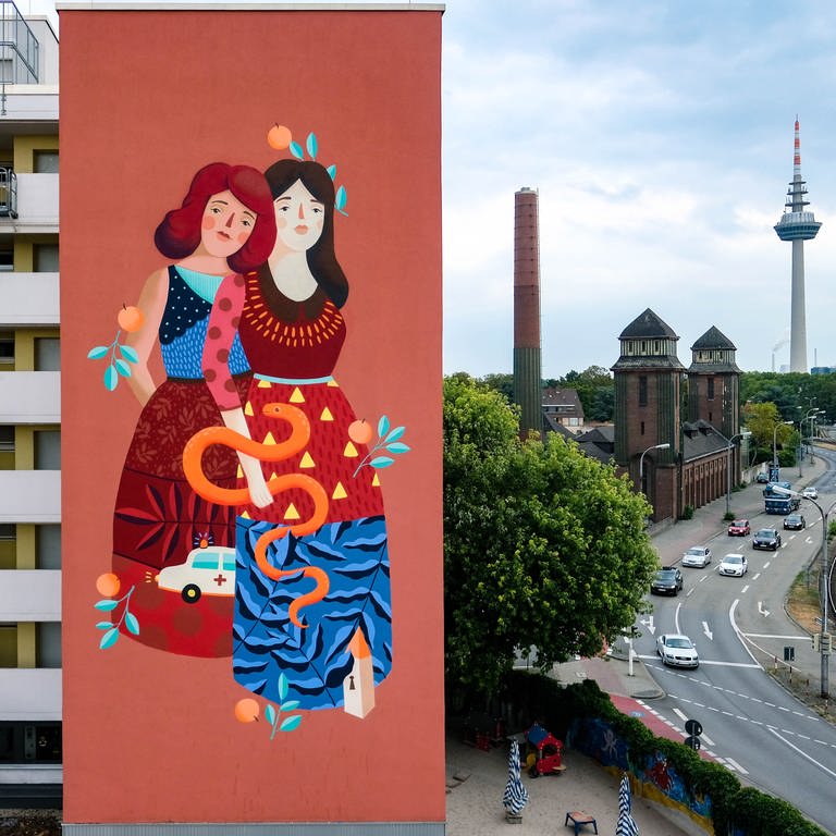 Graffiti Stadt Wand Kunst - Frau Isa
