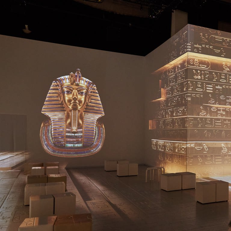 Blick in die immersive Ausstellung "Tutanchamun"