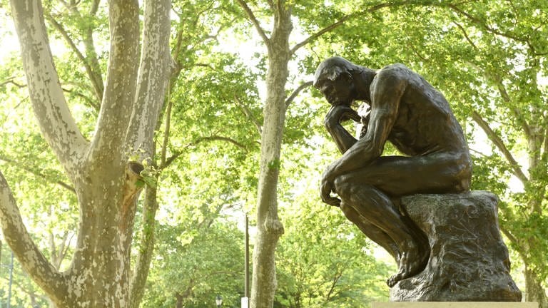 Philadelphia, USA - May 29, 2018: Statue of The Thinker at the Rodin Museum in Philadelphia, PA, USA