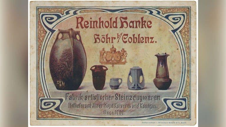 Reinhold Hanke - Werbeschild (Foto: Pressestelle, Archiv Keramikmuseum Westerwald)