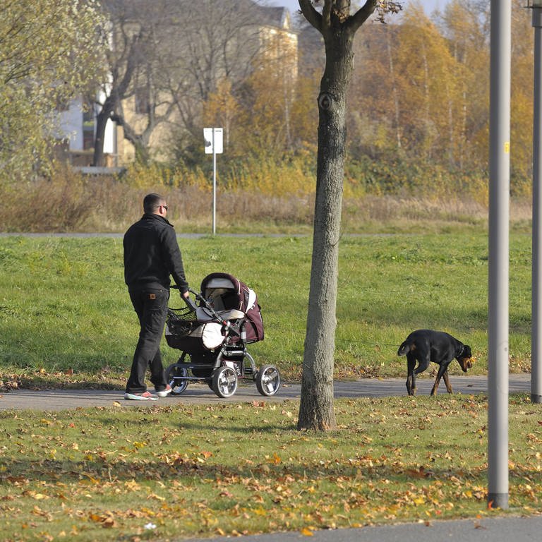 Mann mit Kinderwagen (Foto: IMAGO, Torsten Becker)
