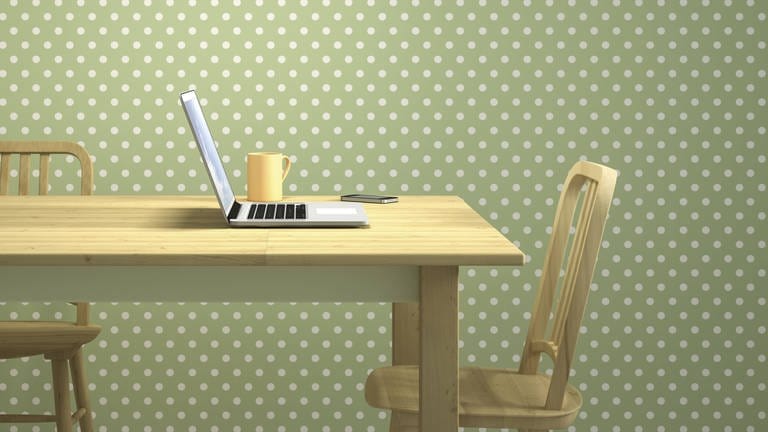 Laptop on wooden table, 3d rendering (Foto: IMAGO, IMAGO / Westend61)