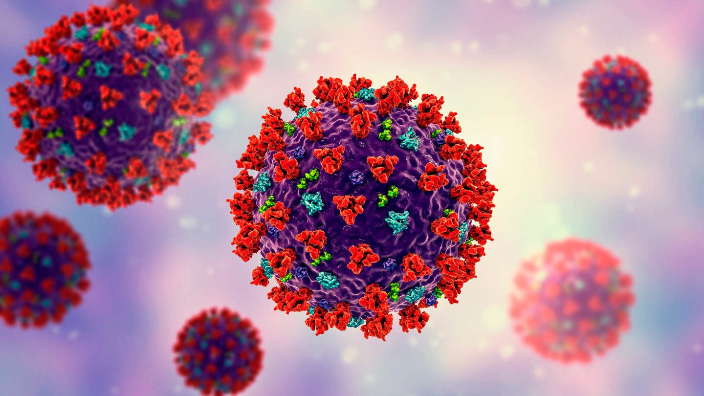 Abbildung von Coronavirus-Partikeln (Foto: IMAGO, IMAGO / Science Photo Library)