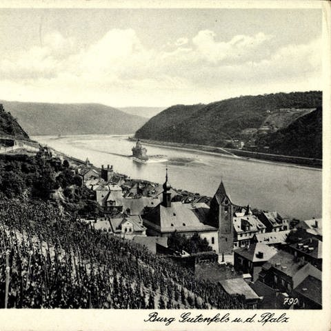 Kaub am Rhein, Burg Gutenfels und die Pfalz (Foto: picture-alliance / Reportdienste, picture alliance/arkivi)