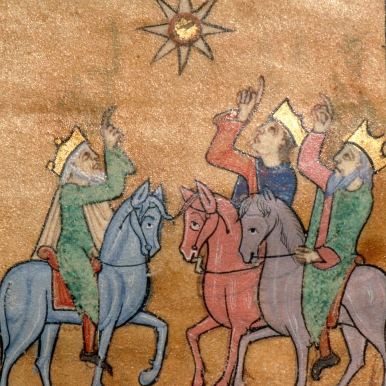 Drei Heilige Könige in Buchmalerei (1140) (Foto: IMAGO, Heritage Images)