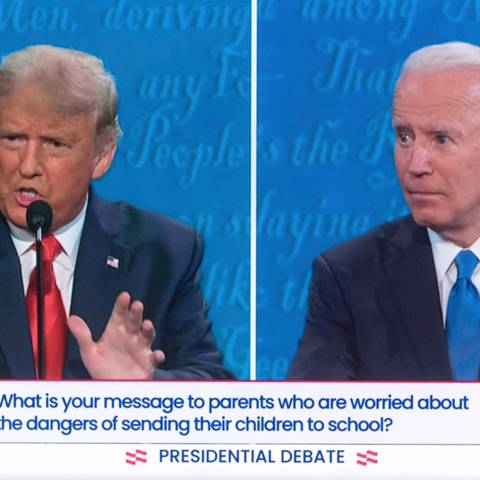 October 22, 2020 - Nasville, Tennessee, USA. - Screen grab from the C-SPAN coverage of the second and final presidential debate, moderated by NBCs Kristen Welker, between President DONALD TRUMP and former Vice President JOE BIDEN. Nasville U.S. (Foto: IMAGO, ZUMA Wire)