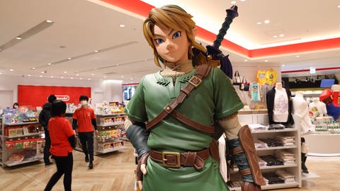 Link-Figur im Nintendo-Shop in Shibuya (Tokio)